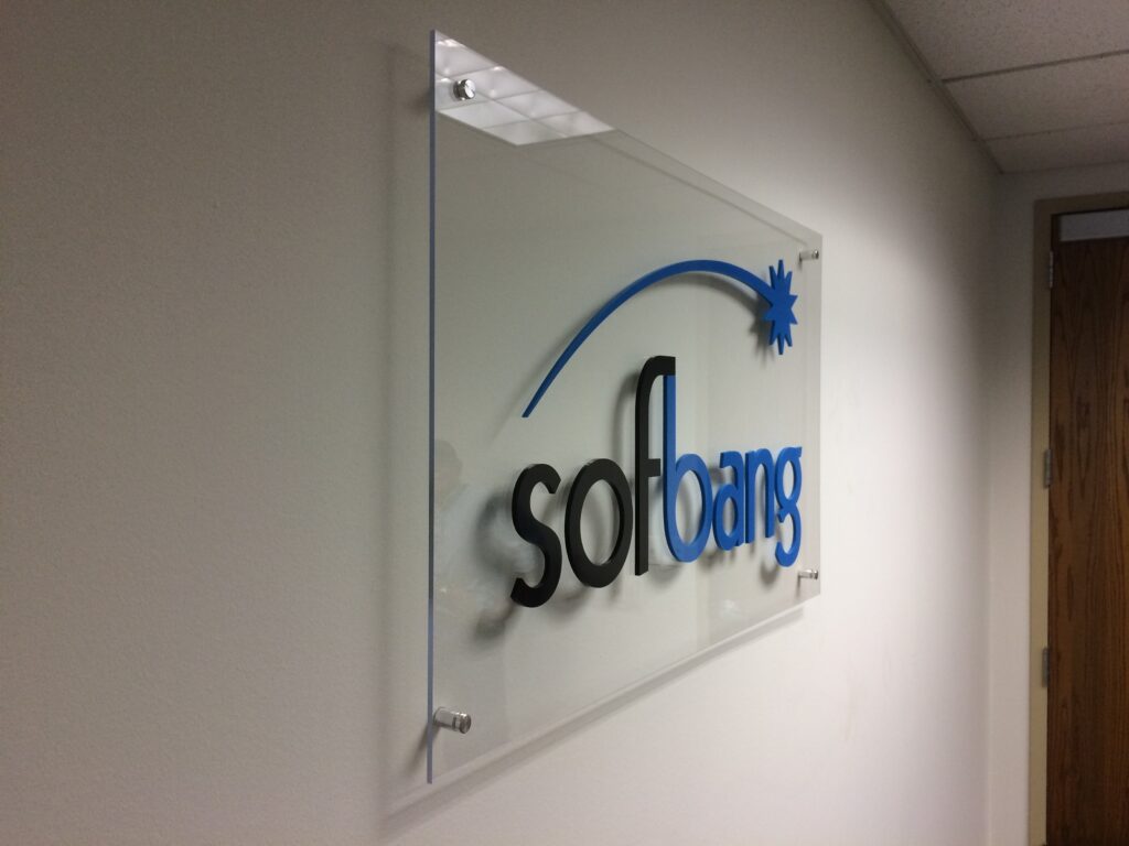 Sofbang Custom Dimensional Sign Letters on Acrylic Panel in Naperville